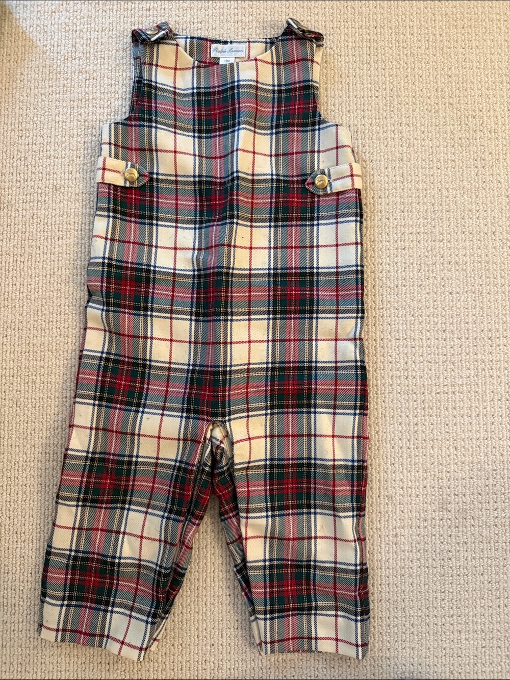 Ralph Lauren tartan wool coveralls